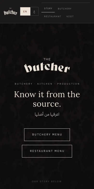 The Butcher website on a phone